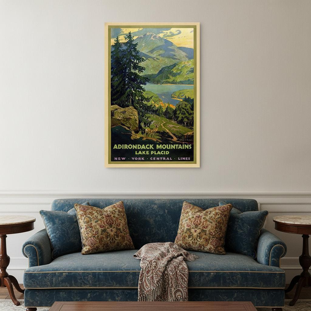 Vintage 1920S Adirondack Mountains Unframed Print Wall Art - Home Decor