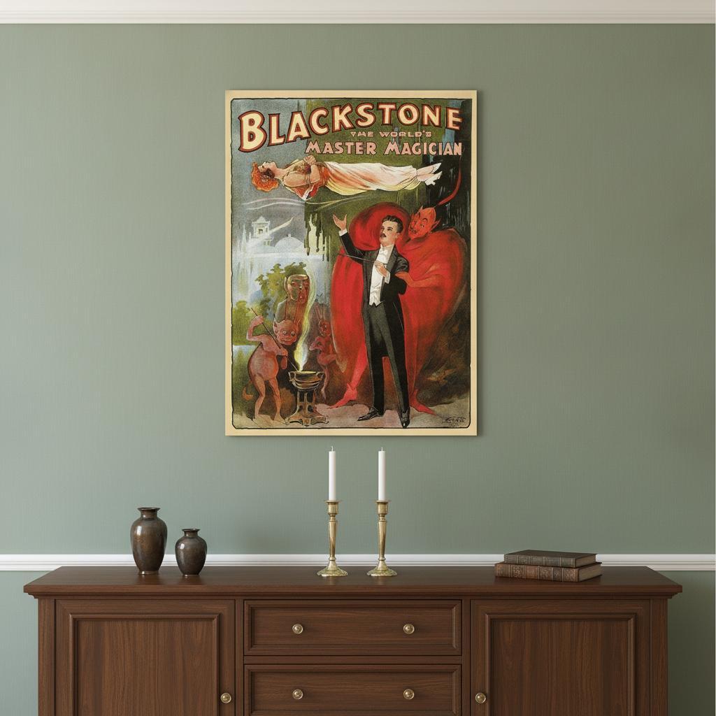 Vintage 1934 Blackstone Magic Unframed Print Wall Art - Home Decor