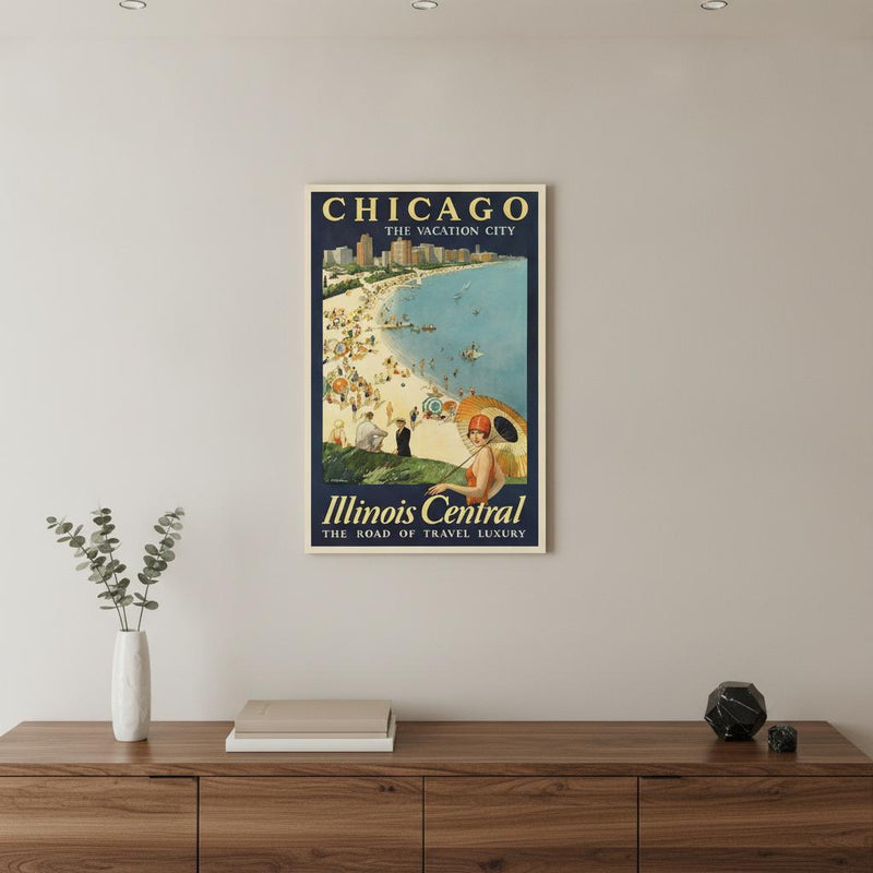 Vintage 1929 Chicago Vacation Travel Unframed Print Wall Art - Home Decor