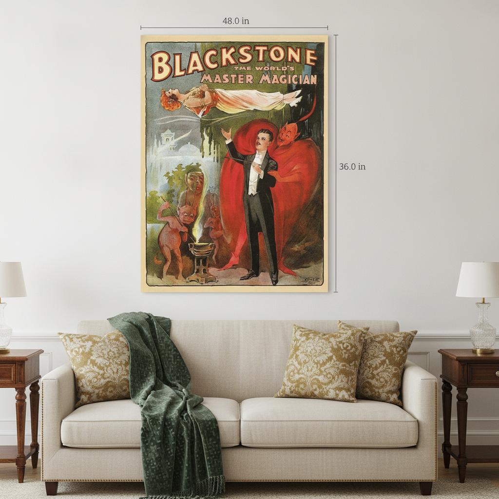 Vintage 1934 Blackstone Magic Unframed Print Wall Art - Home Decor