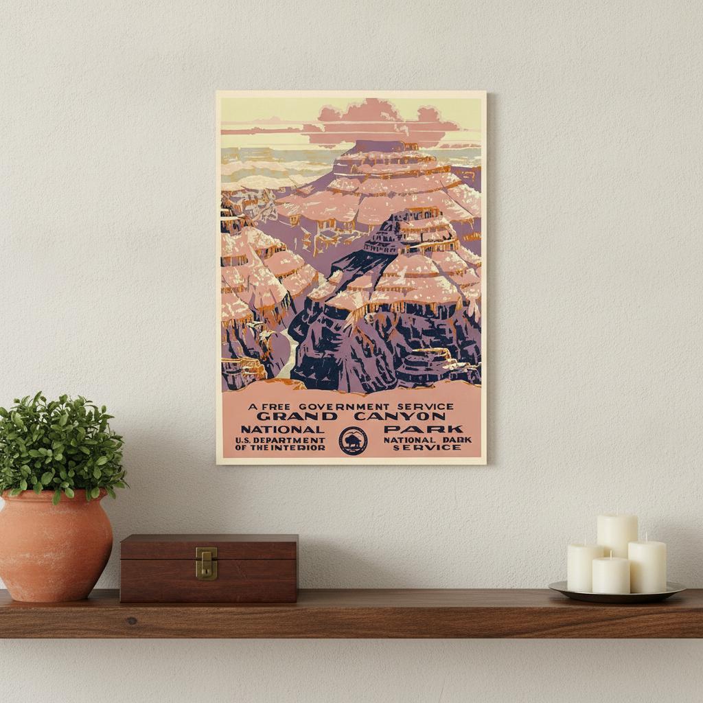 11" X 14" Grand Canyon C1938 Vintage Travel Poster Wall Art - Home Decor