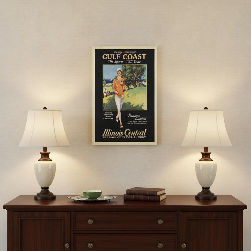 Gulf Coast Golf 1932 Vintage Travel Unframed Print Wall Art - Home Decor