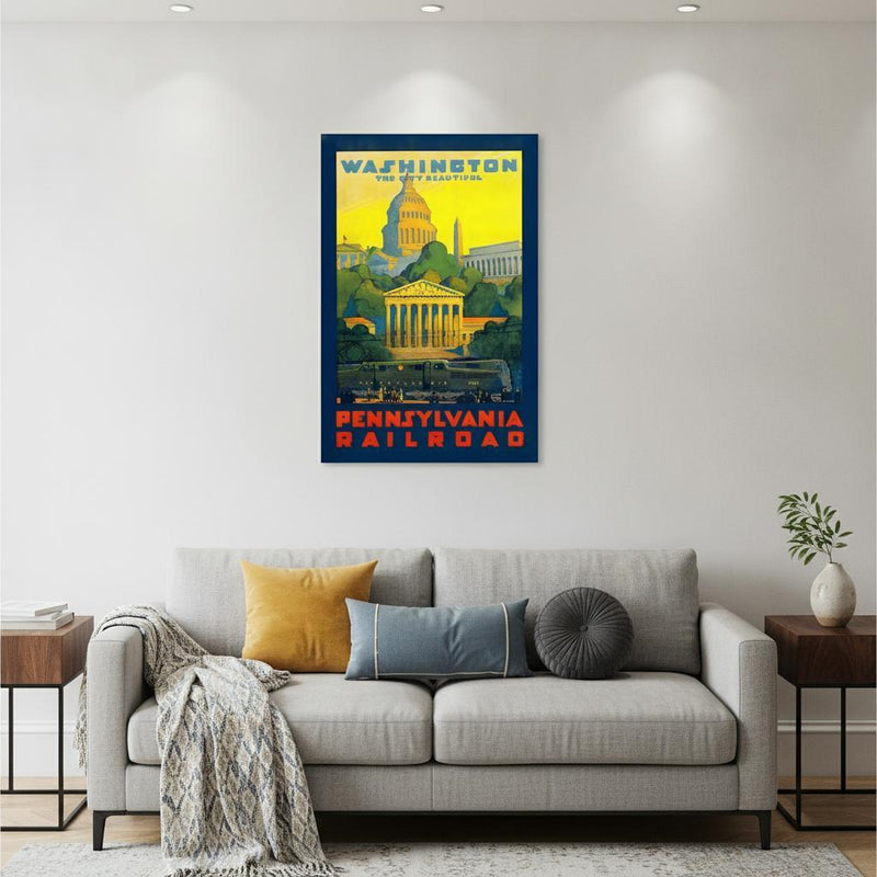 Washington Dc Vintage Travel Unframed Print Wall Art - Home Decor