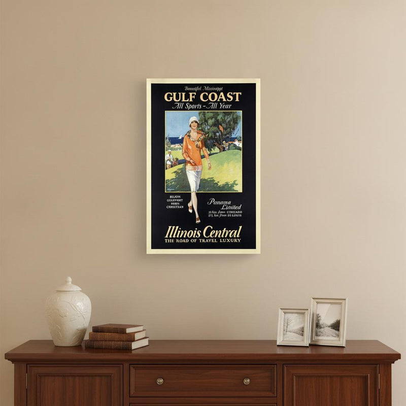 Gulf Coast Golf 1932 Vintage Travel Unframed Print Wall Art - Home Decor