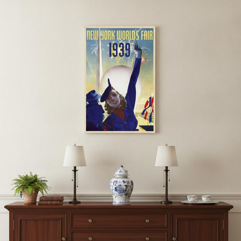 New York 1939 World's Fair Vintage Travel Unframed Print Wall Art - Home Decor