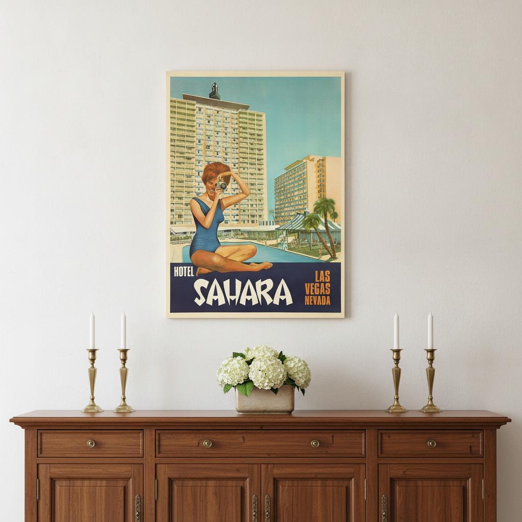 11" X 14" Hotel Sahara C1960S Las Vegas Vintage Travel Poster Wall Art - Home Decor