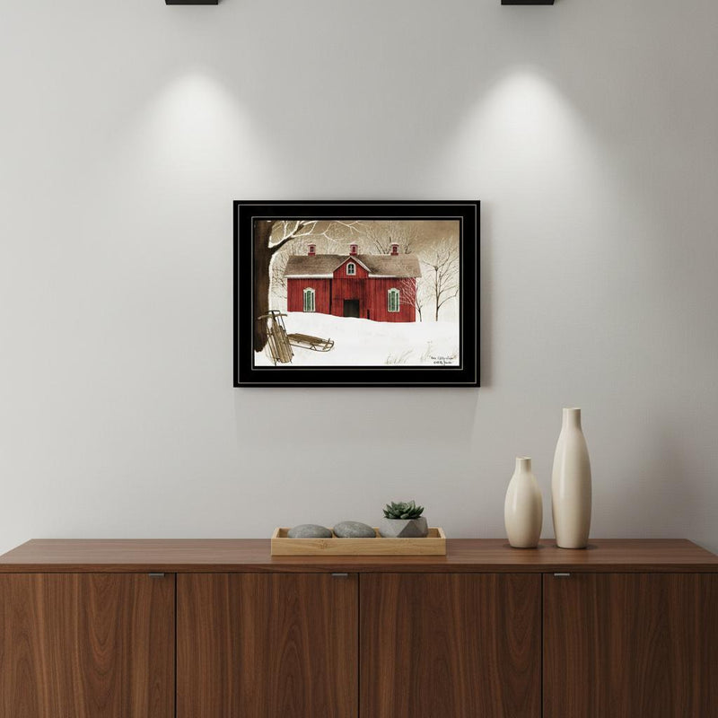 New Fallen Snow 2 Black Framed Print Wall Art - Home Decor