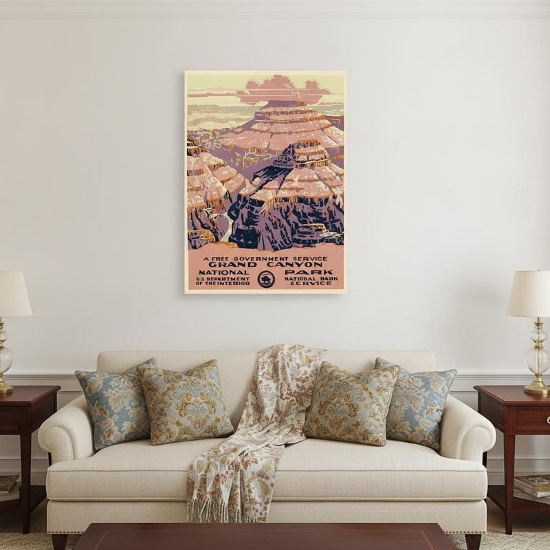 36" X 48" Grand Canyon C1938 Vintage Travel Poster Wall Art - Home Decor