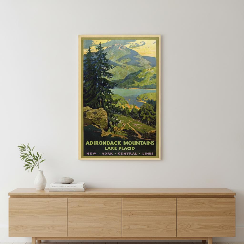 New York Railroad Vintage Travel Unframed Print Wall Art - Home Decor
