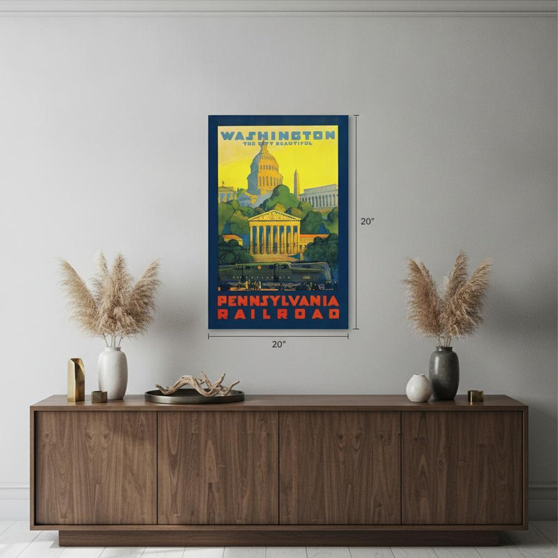 Washington DC Vintage Travel Unframed Print Wall Art - Home Decor