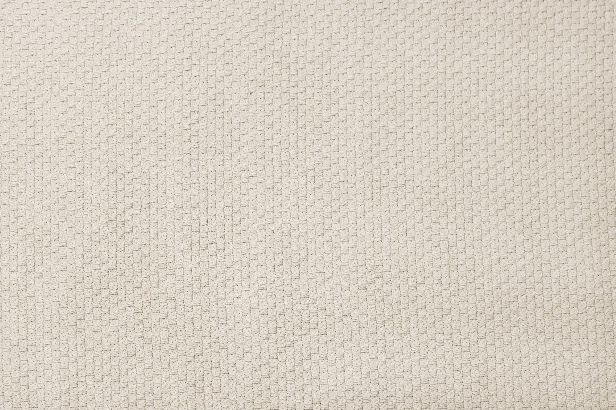 Beige indoor outdoor area rug with tight looped texture, flat woven surface.