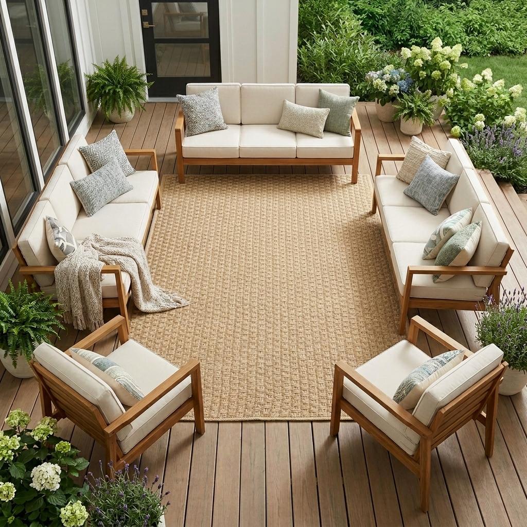 6' X 9' Beige Indoor Outdoor Area Rug - Sports & Outdoor