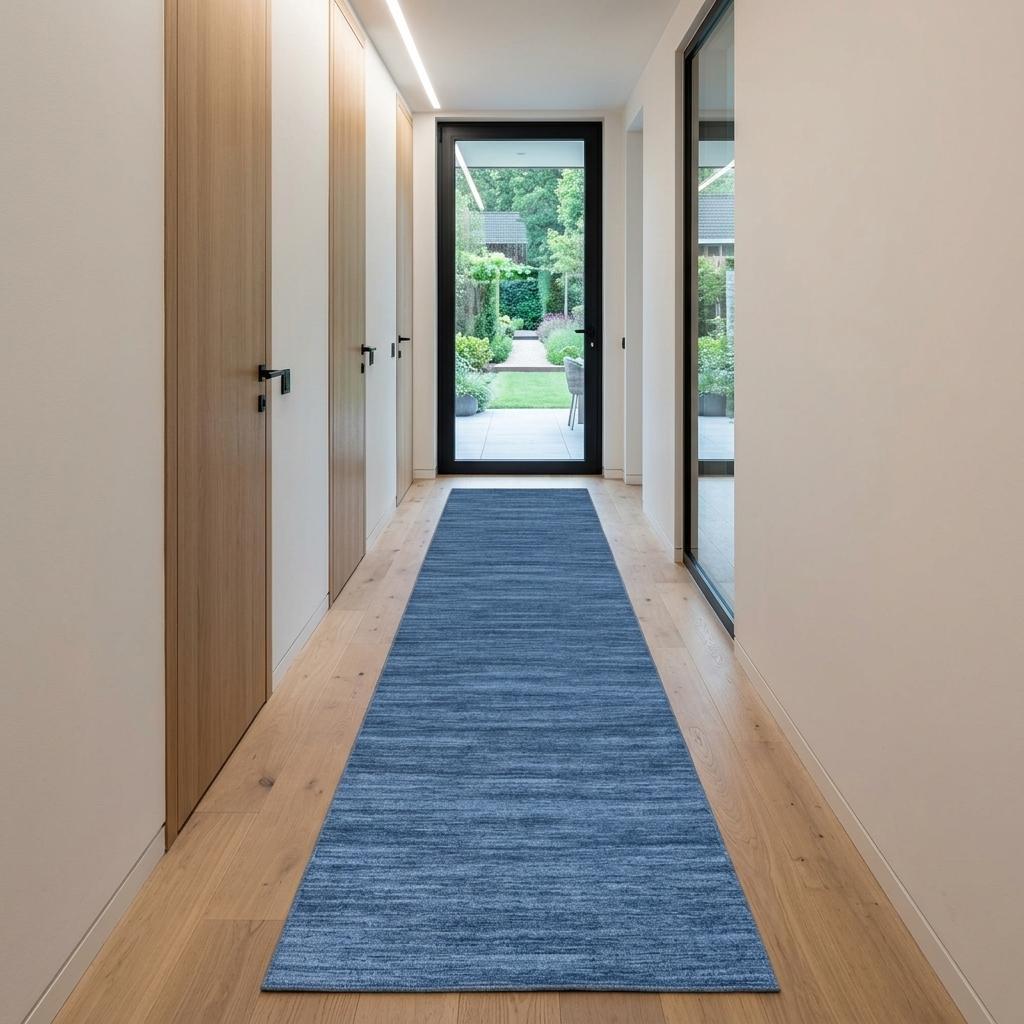 10' Blue Abstract Washable Runner Rug - Home & Garden