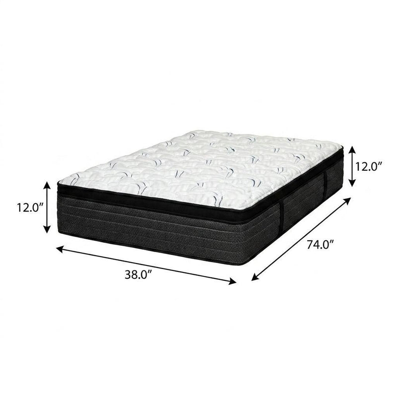 Twin hybrid mattress, 12 in height, 38 in x 74 in size