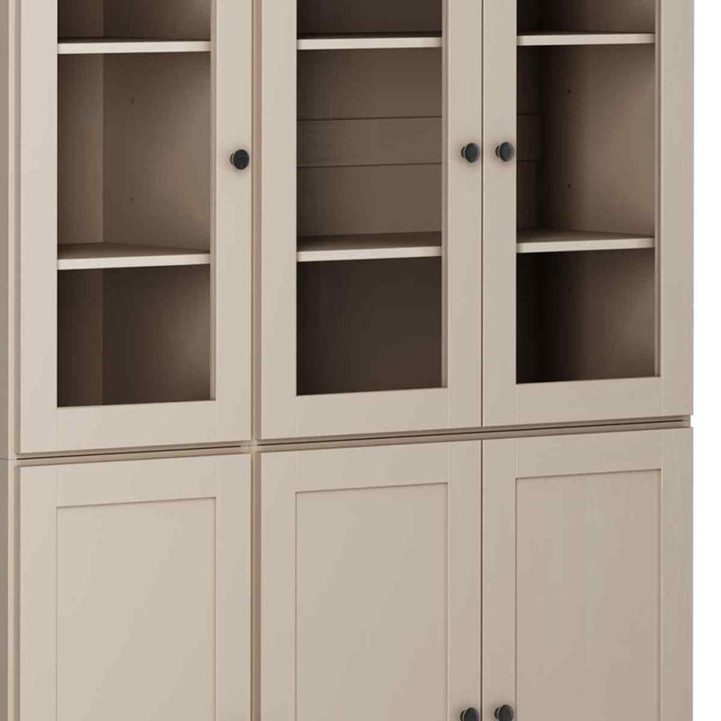 72" Beige Solid Wood Six Door Pantry Or Storage Closet - Kitchen & Dining