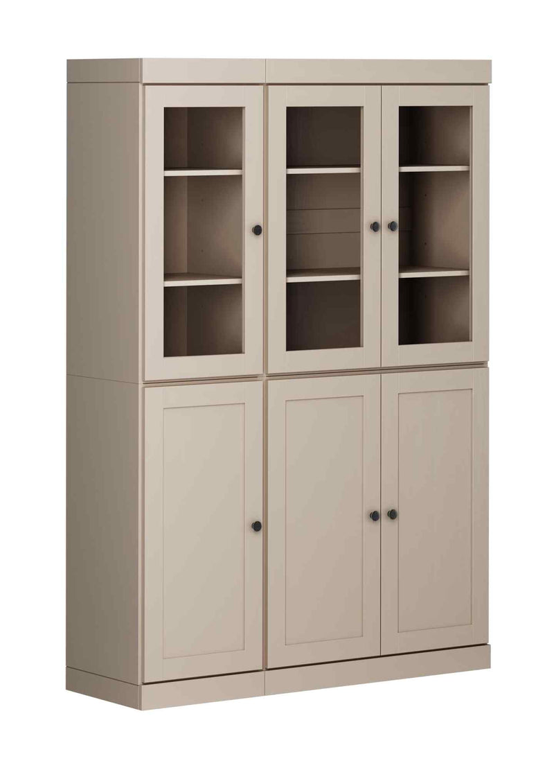 72" Beige Solid Wood Six Door Pantry Or Storage Closet - Kitchen & Dining