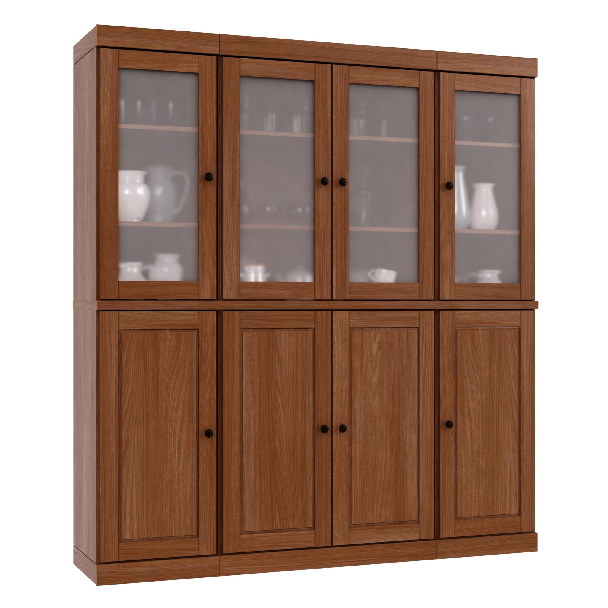 72" Coffee Solid Wood 8 Two Drawer Pantry Or Storage Closet - Kitchen & Dining