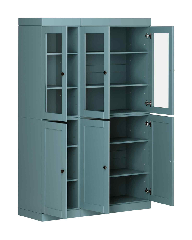 72" Aqua Solid Wood Six Door Pantry Or Storage Closet - Kitchen & Dining
