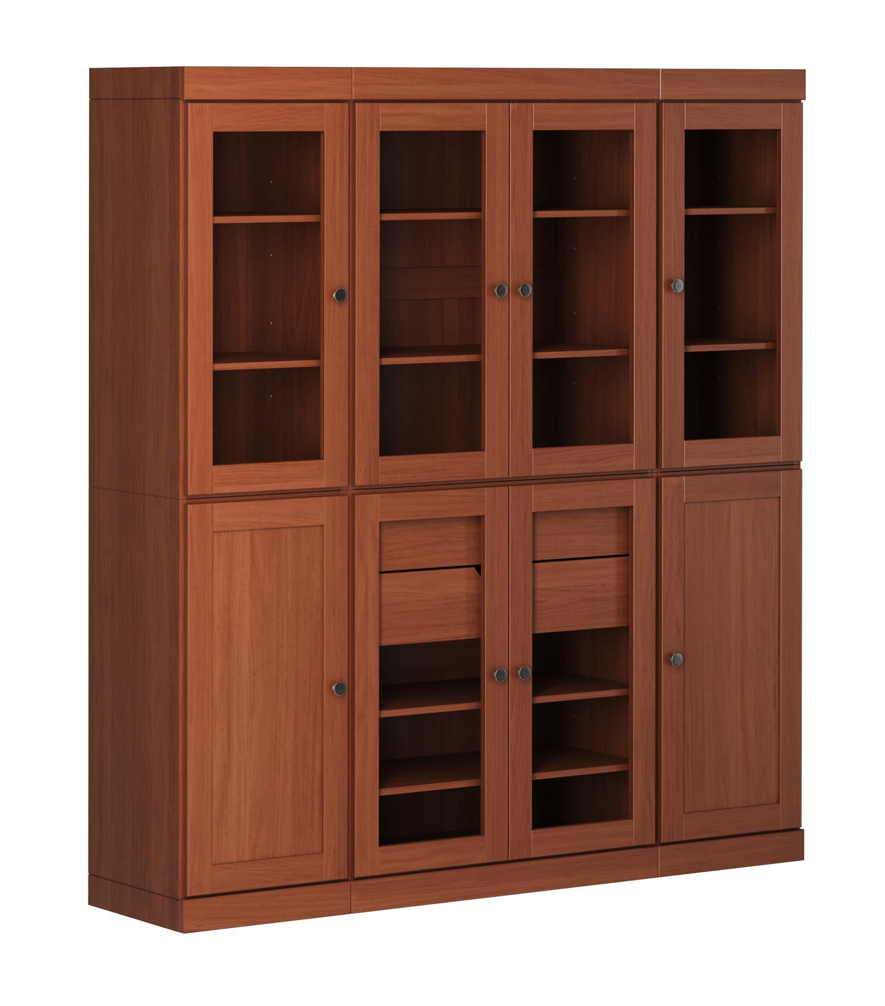 72" Coffee Solid Wood 8 Two Drawer Pantry Or Storage Closet - Kitchen & Dining