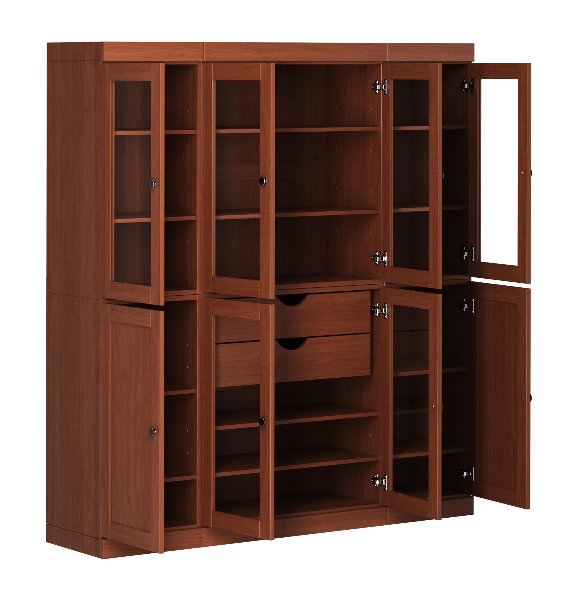 72" Coffee Solid Wood 8 Two Drawer Pantry Or Storage Closet - Kitchen & Dining