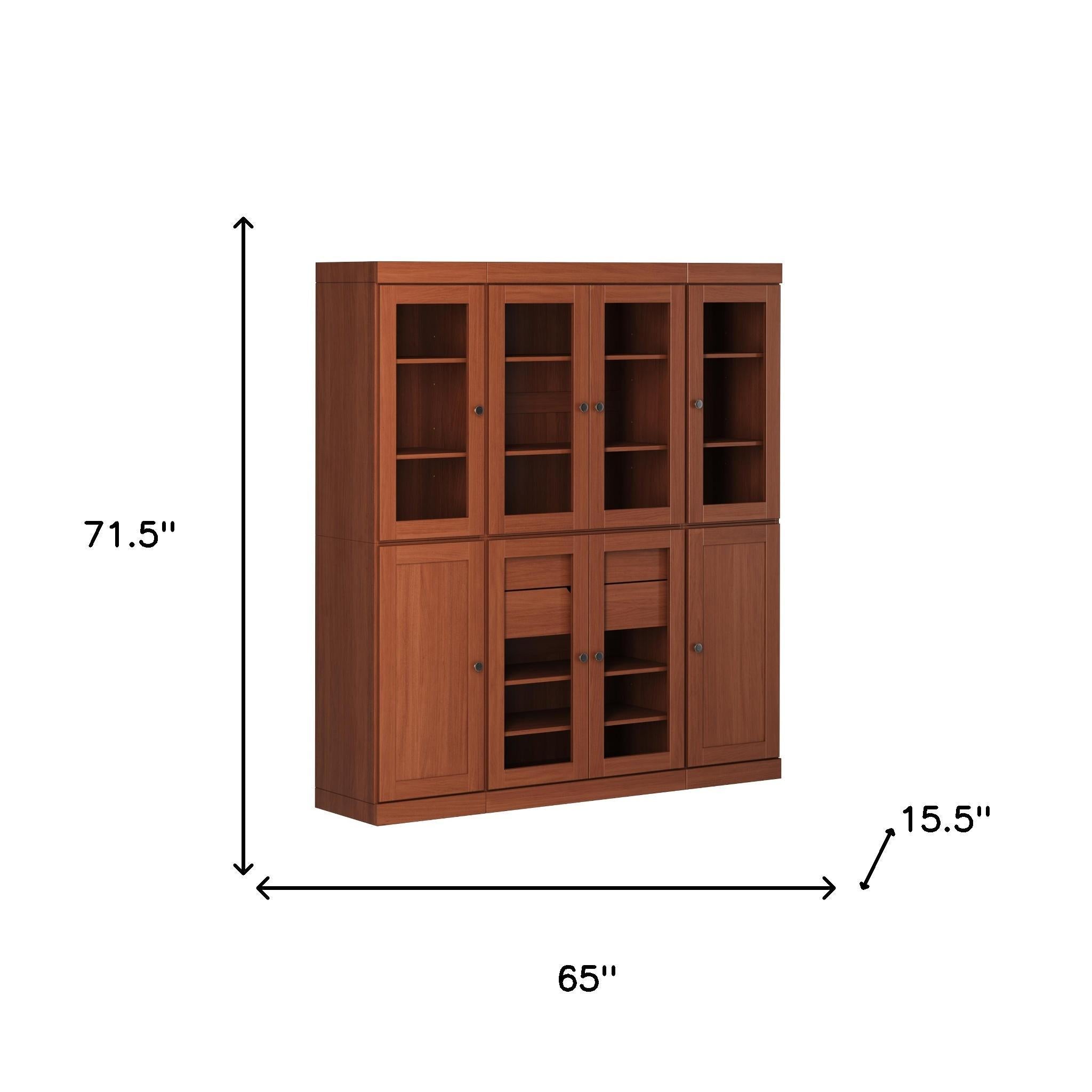 72" Coffee Solid Wood 8 Two Drawer Pantry Or Storage Closet - Kitchen & Dining