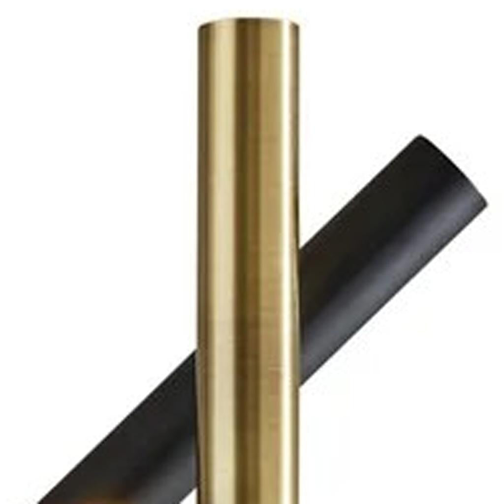 68" Black Metal LED Floor Lamp With Black Metal Cylinder Shade - Lighting