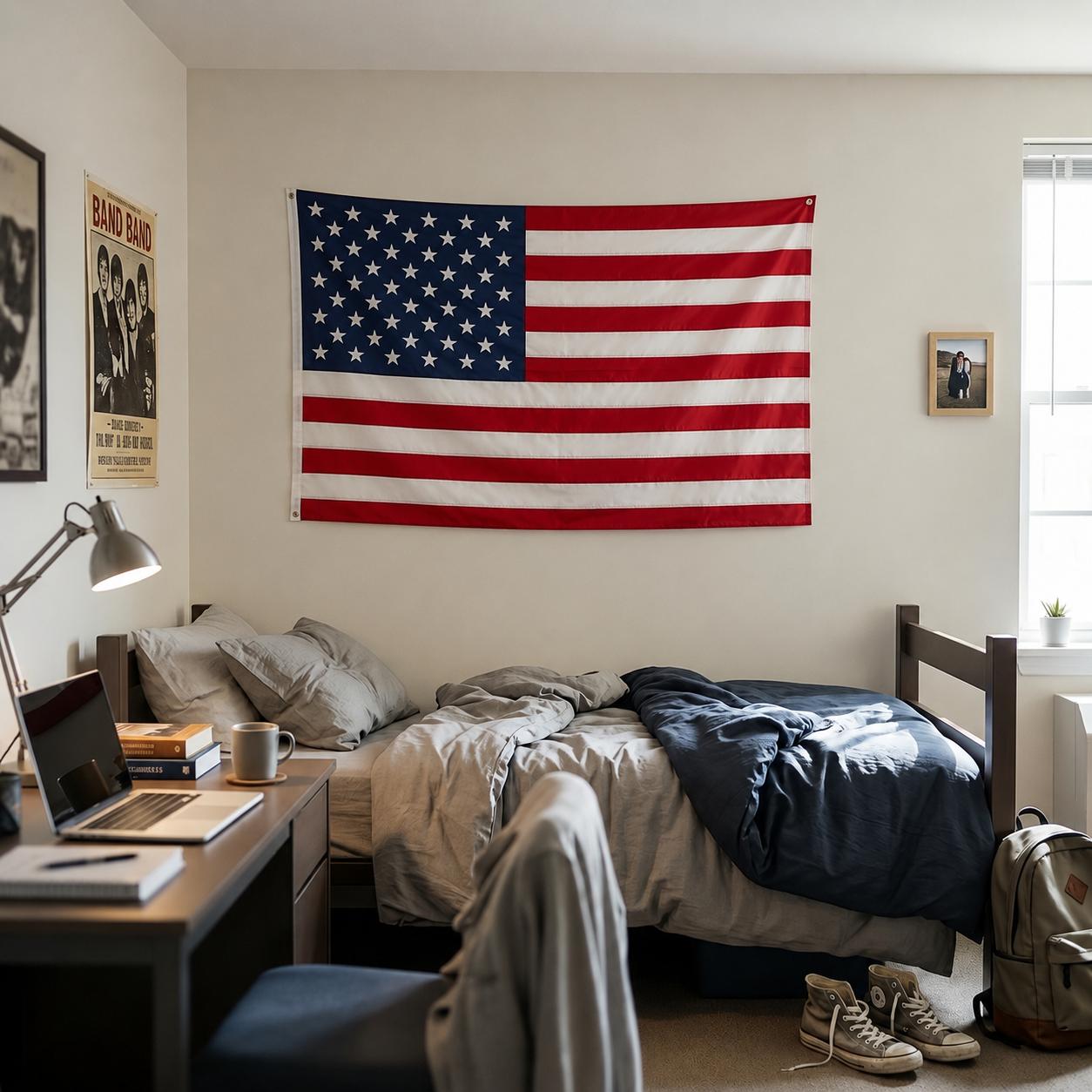 3' x 5' Red White And Blue Embroidered Nylon American Flag - Outdoor