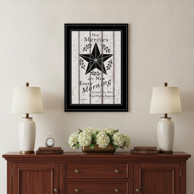 His Mercies are New Every Morning 3 Black Framed Print Wall Art - Home Decor