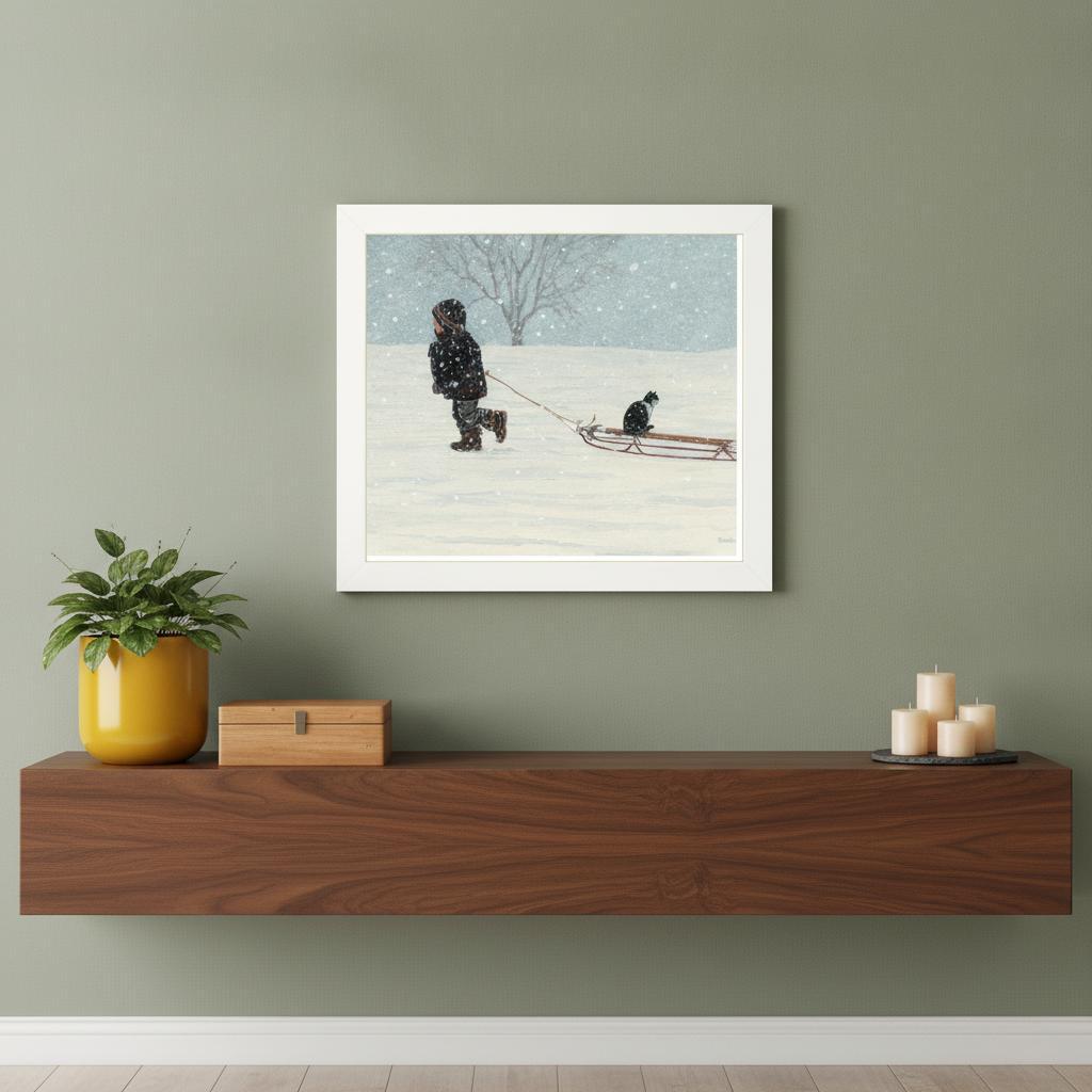 All Aboard White Framed Print Wall Art - Home Decor