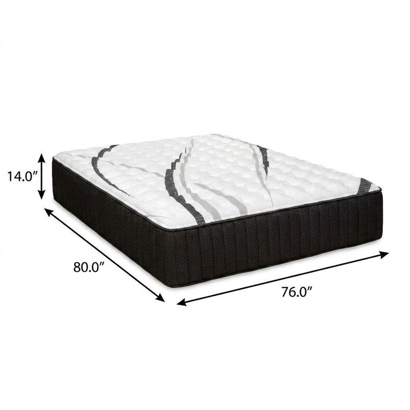 King gel memory foam hybrid mattress with black edge and white quilted top