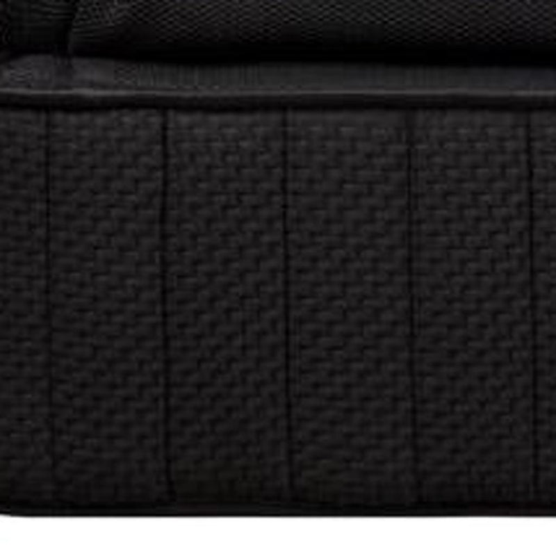 Black mattress side panel with stitched vertical channels