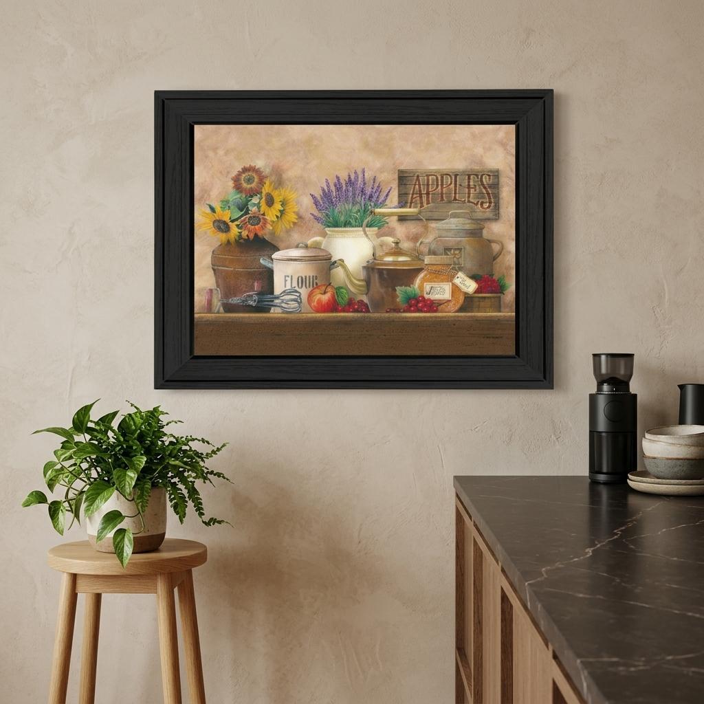 Antique Kitchen Black Framed Print Kitchen Wall Art - Home Decor