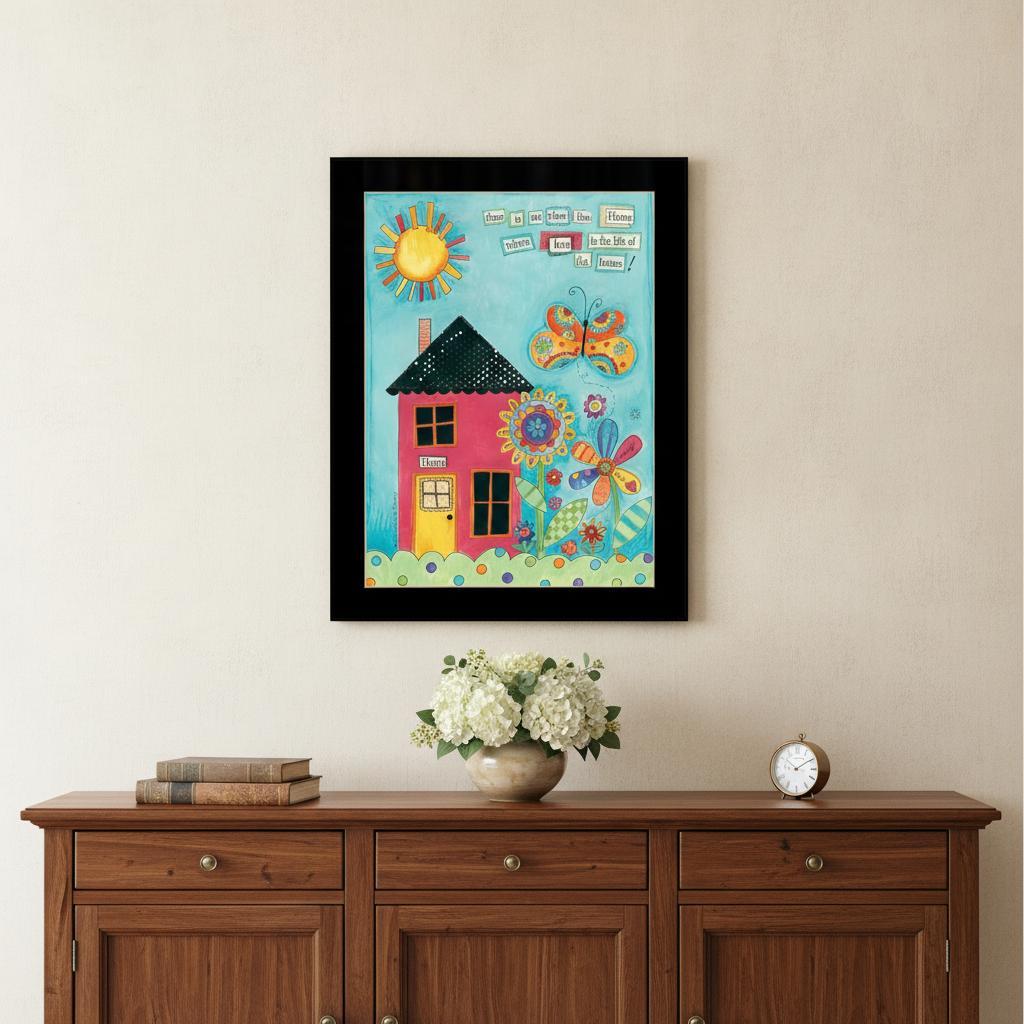No Place Like Home 3 Black Framed Print Wall Art - Home Decor