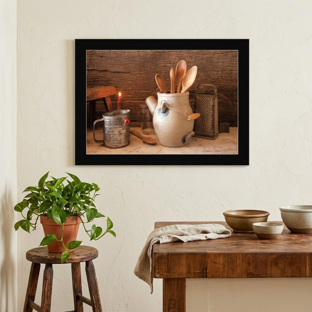 Grandmas Kitchen Tools 1 Black Framed Print Kitchen Wall Art - Home Decor
