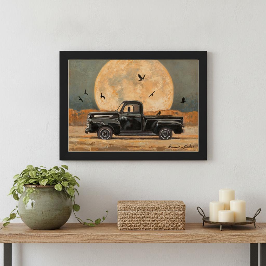 Harvest Moon 1 Black Framed Print Kitchen Wall Art - Home Decor
