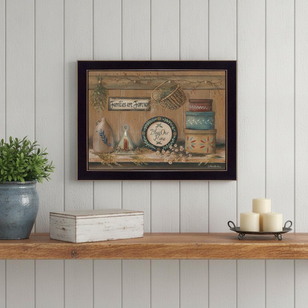 Treasures on the Shelf II 1 Black Framed Print Wall Art - Home Decor