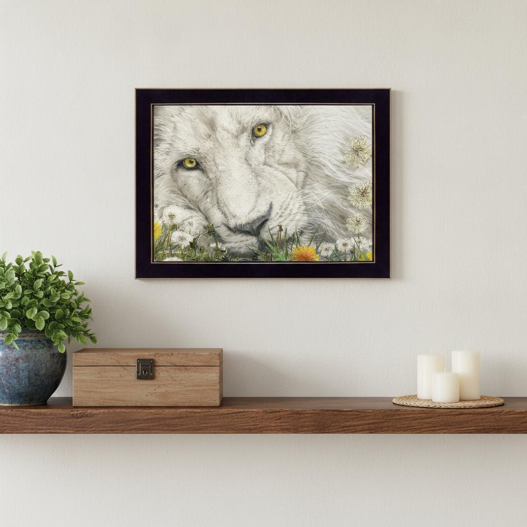 Dandy Lion 1 Black Framed Print Wall Art - Home Decor