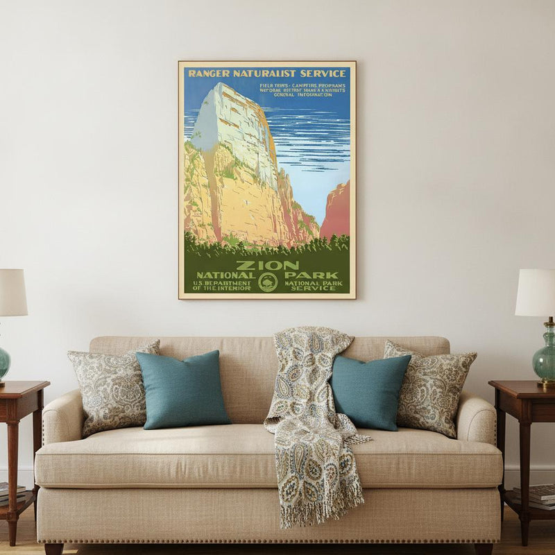 36" x 48" Zion National Park c1938 Vintage Travel Poster Wall Art - Home Decor