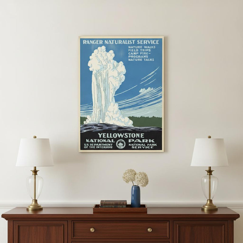 24" x 32" Yellowstone National Park c1938 Vintage Travel Poster Wall Art - Home Decor