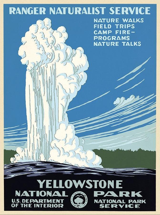 8.5" x 11" Yellowstone National Park c1938 Vintage Travel Poster Wall Art - Home Decor
