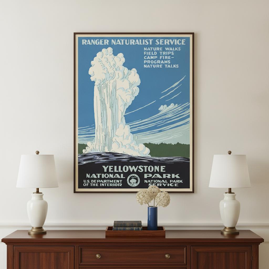 8.5" x 11" Yellowstone National Park c1938 Vintage Travel Poster Wall Art - Home Decor