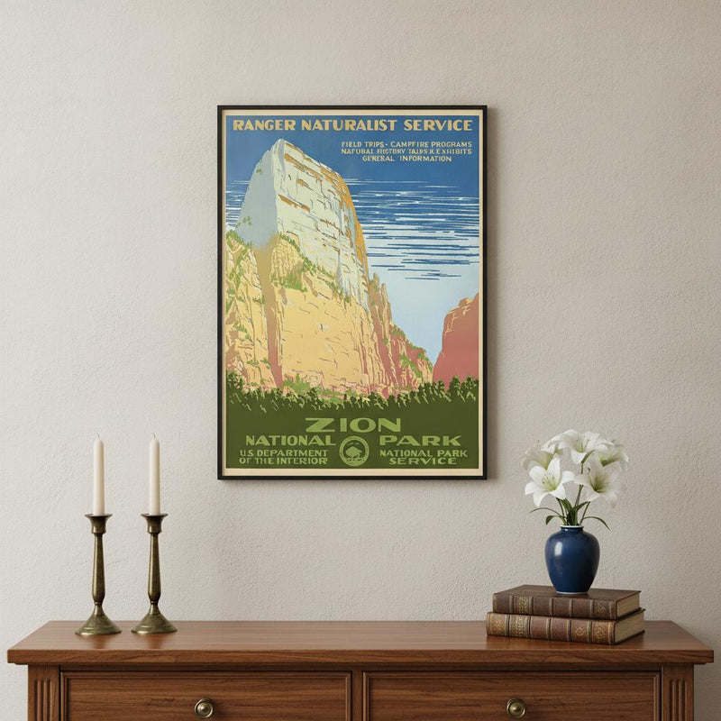 8.5" x 11" Zion National Park c1938 Vintage Travel Poster Wall Art - Home Decor