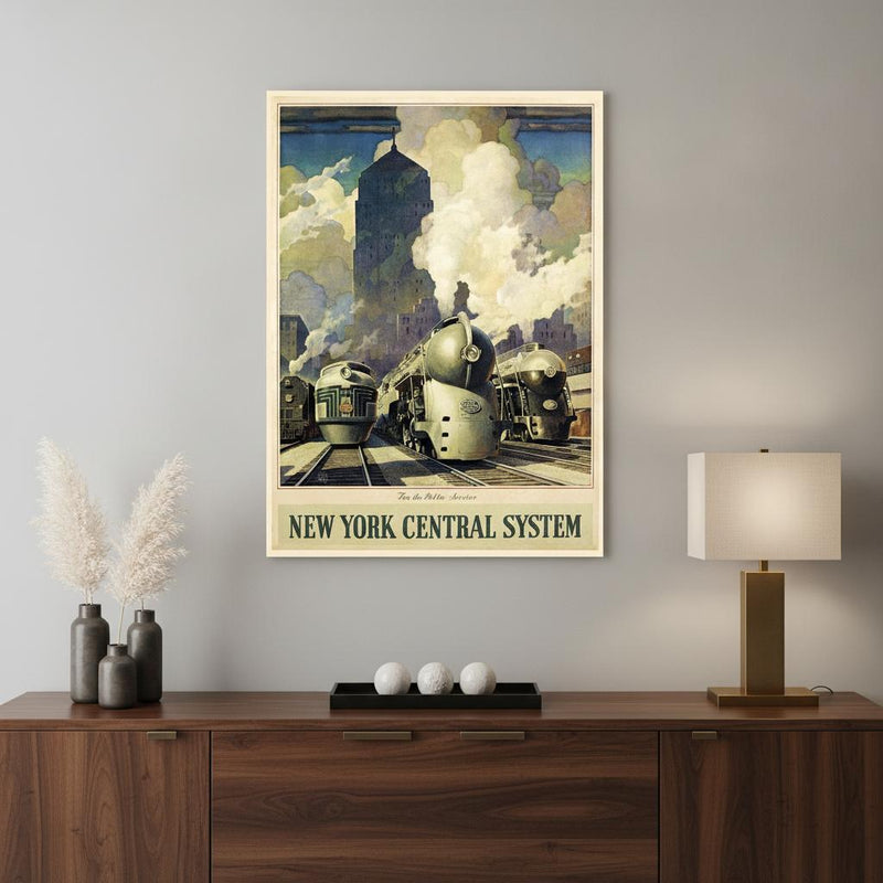 New York Railroad Vintage Travel Unframed Print Wall Art - Home Decor