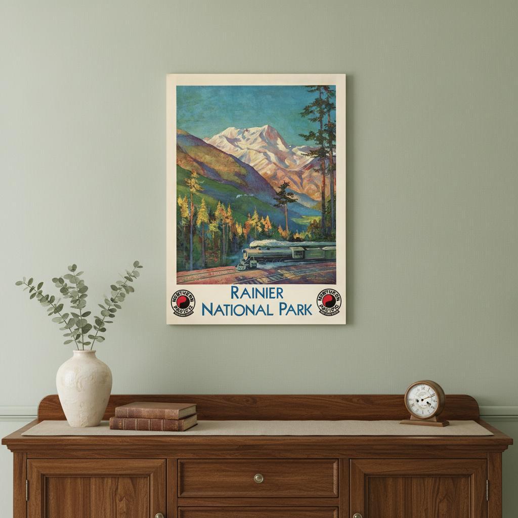 11" X 14" Rainier National Park C1920S Vintage Travel Poster Wall Art - Home Decor