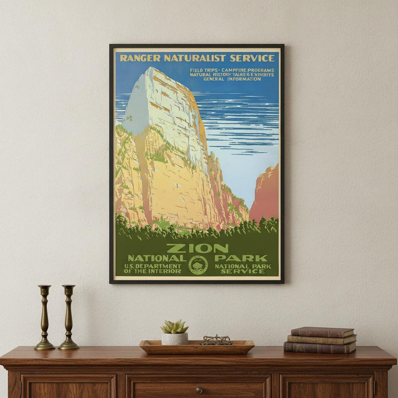 24" x 32" Zion National Park c1938 Vintage Travel Poster Wall Art - Home Decor