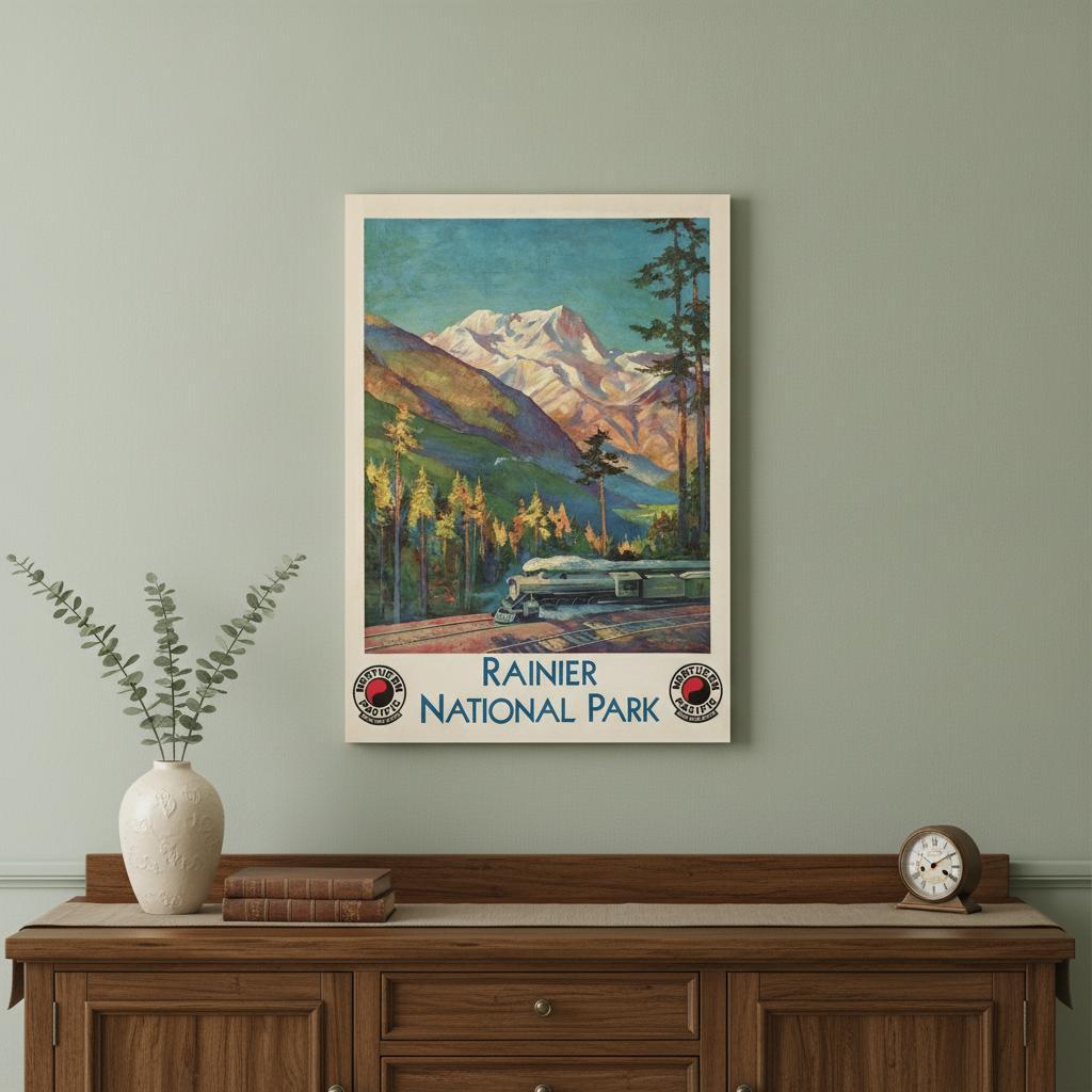 8.5" X 11" Rainier National Park C1920S Vintage Travel Poster Wall Art - Home Decor