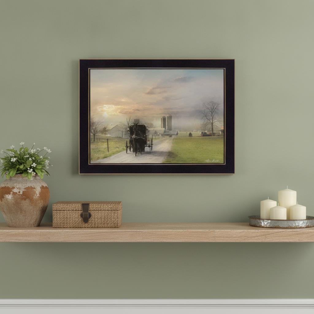 Morning Exercise 1 Black Framed Print Wall Art - Home Decor