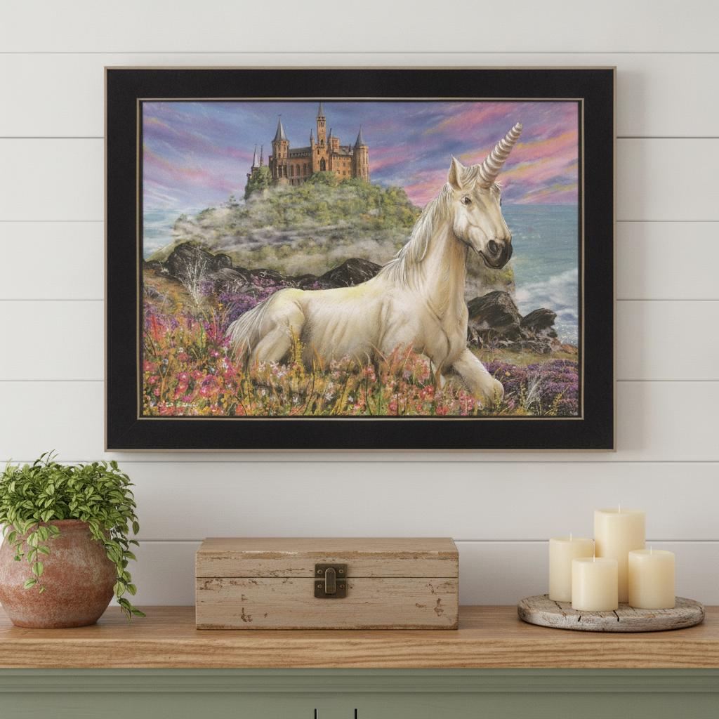 Royal Unicorn 1 Black Framed Print Wall Art - Home Decor