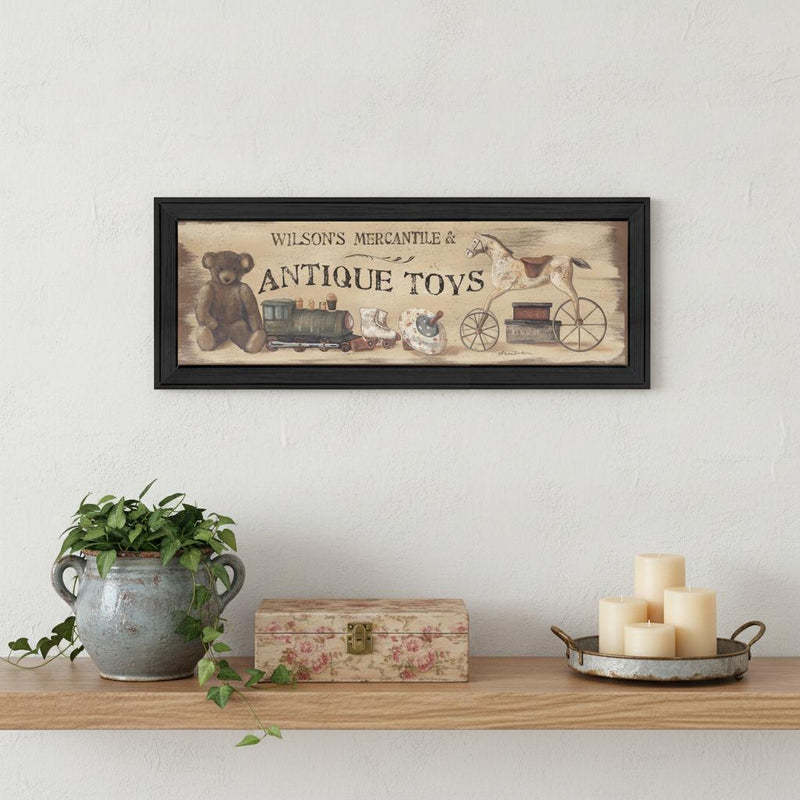 Antique Toys Black Framed Print Wall Art - Home Decor