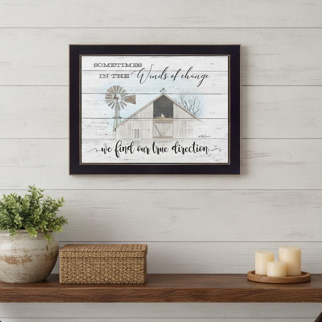Winds of Change 3 Black Framed Print Wall Art - Home Decor